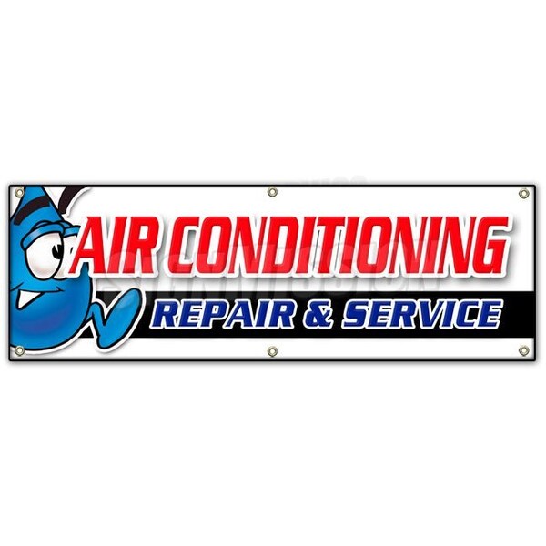 AC REPAIR & SERVICE BANNER SIGN hvac air conditioning estimates finance